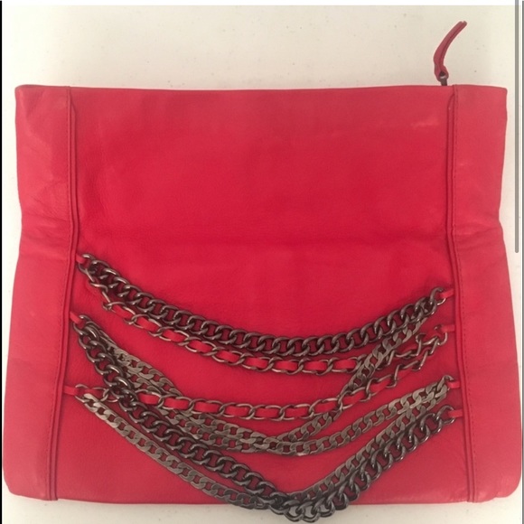 ASH Pre-owned Domino Chain Fold-over Leather Bag Clutch Bag - Picture 2 of 7